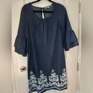 denim dress with embroidered detail size 2